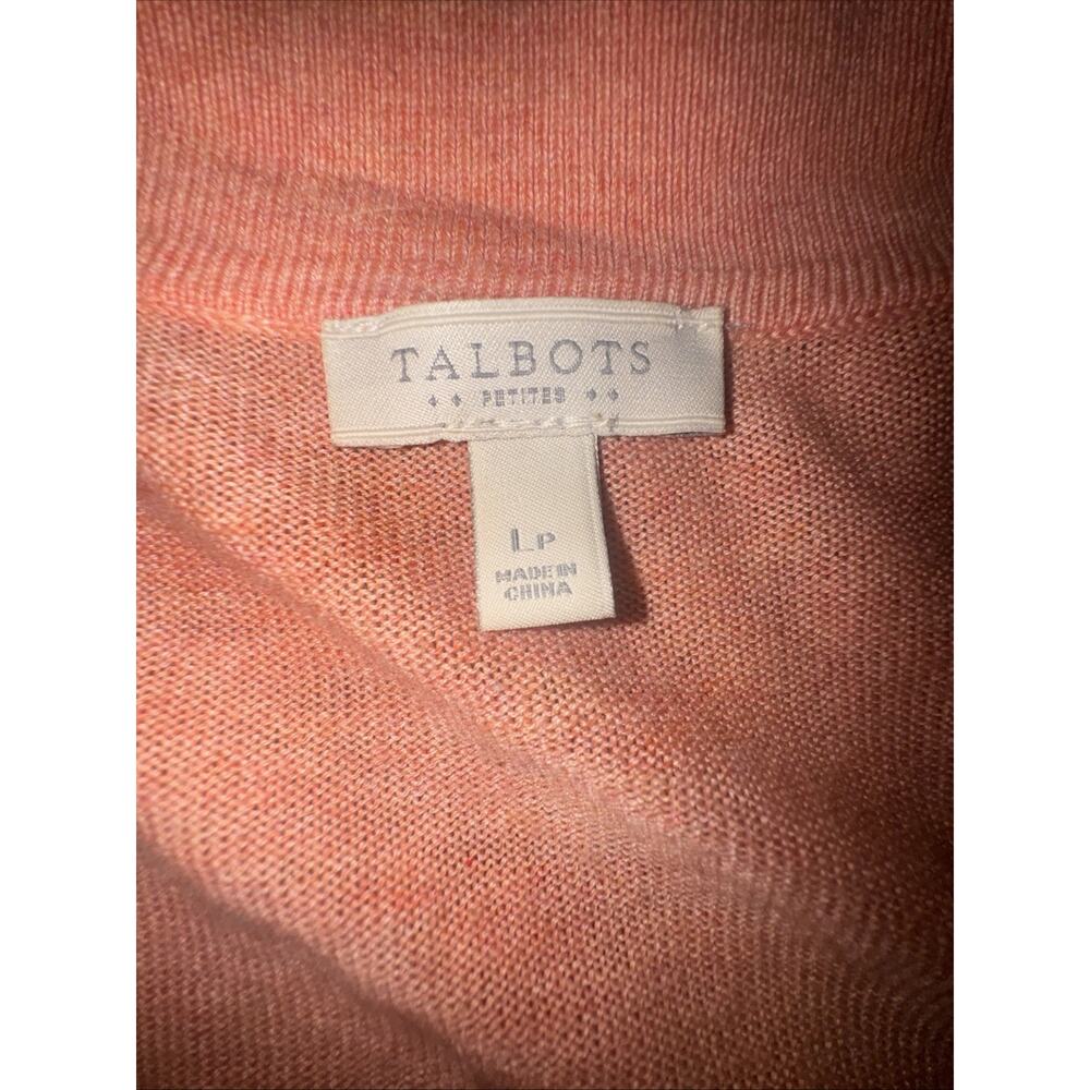 Talbots Coral Longline Open Front Cardigan Petite Large AE28 - Picture 2 of 3